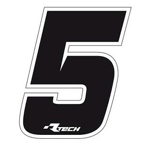 Наклейка R-tech 14,5 х 11,5 см стартовый номер "5" черный