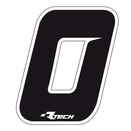 Наклейка R-tech 14,5 х 11,5 см стартовый номер "0" черный